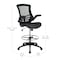 Flash Furniture Kelista Mid-Back Black Mesh Ergonomic Drafting Chair with LeatherSoft Seat, Adjustable Foot Ring and Flip-Up Arms BL-X-5M-D-BK-LEA-GG - alternate 6